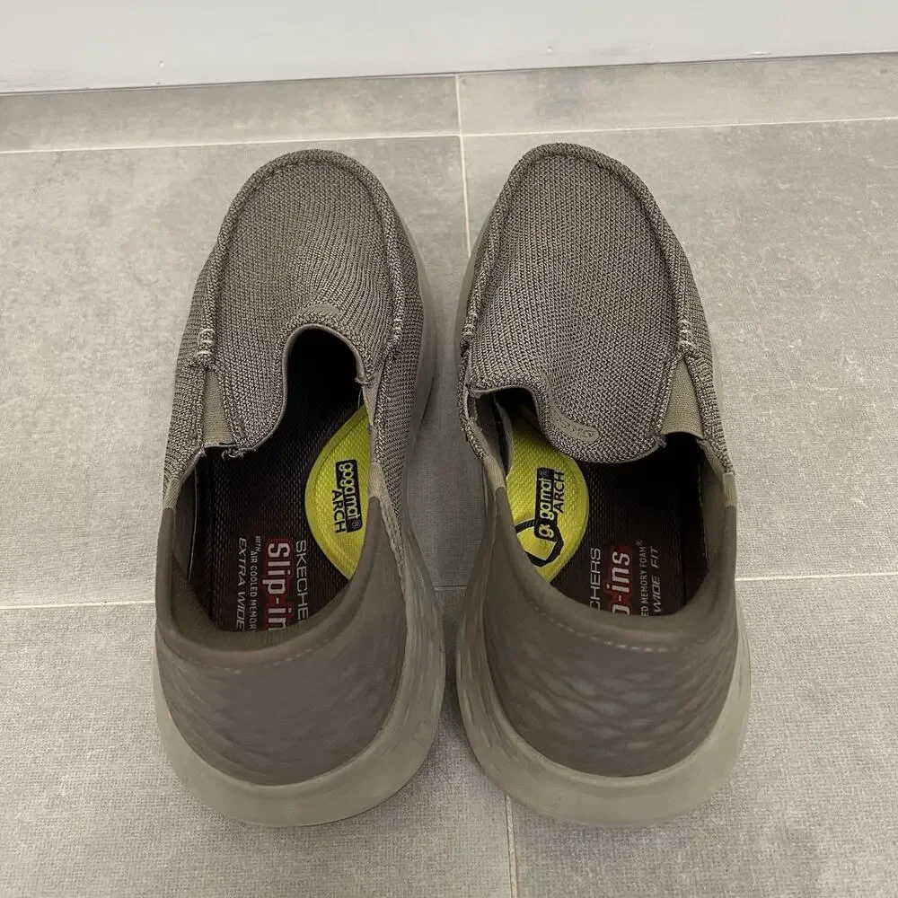 Skechers Parson Ralven Mens 11 Beige Boat Loafers Sneakers Slip On Shoes